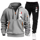 Noxwear-Two sets of 2025 new fashionable men's sportswear, a zippered hooded sweatshirt and sweatpants, for casual fitness and jogging