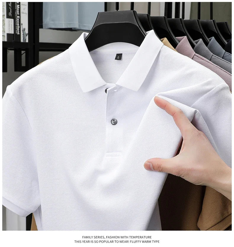 Noxwear - Men's 100% Cotton Polo Shirt - Summer Casual Breathable Tee,19 Colors,Ideal for Golf and Sports,Business Casual,Silk-Like Finish