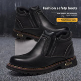 Noxwear - Steel toe cap boots waterproof non-slip work shoes for men women anti smash anti puncture leather construction site safety shoes