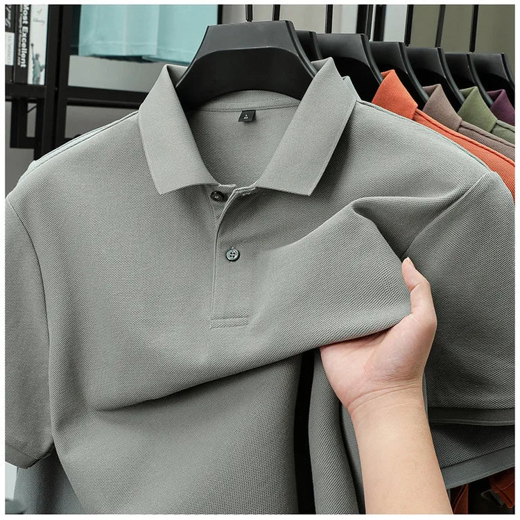 Noxwear - Men's 100% Cotton Polo Shirt - Summer Casual Breathable Tee,19 Colors,Ideal for Golf and Sports,Business Casual,Silk-Like Finish