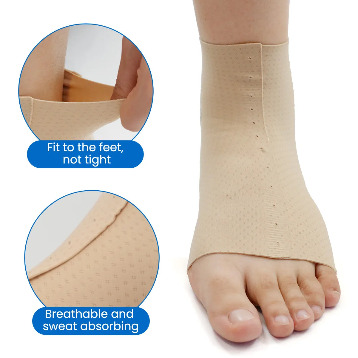 Noxwear - VELPEAU Ankle Compression Sleeve for Achilles Tendinitis and Plantar Fasciitis, Adjustable Ankle Support Universal for Both Feet