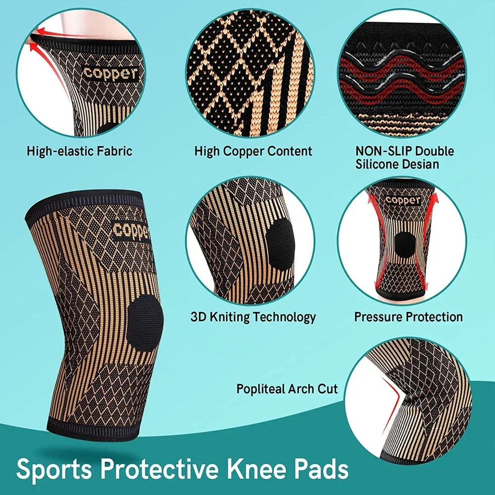 Noxwear - Copper Knee Brace for Arthritis Pain & Support-Copper Knee Sleeve for knee pain Compression sleeve for Sports,Knee Pain Relief