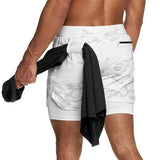Noxwear - Camo Running Shorts Men Gym Sports Shorts 2 In 1 Quick Dry Workout Training Gym Fitness Jogging Short Pants Summer Men Shorts