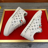 Noxwear - European New Shoes for Men Genuine Leather Casual Shoes Trend Print Flats Skateboard Shoes Youth Street Sneakers