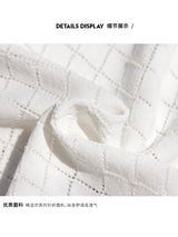 Noxwear - Men's Ice Silk Hollow V-neck T-shirt Top Summer Cool Thin Style Chicken Heart Short Sleeves Knitted Top