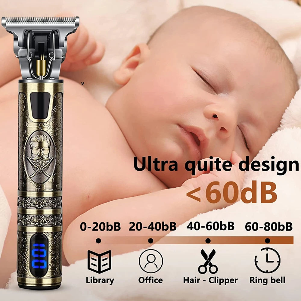 Noxwear - T9 LCD Electric Hairdresser Oil Shaving Head Electric Pusher Carving