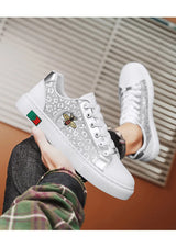 Noxwea - New Shoes for Men Leather Casual Shoes Trend Flat Skateboard Shoes Youth Street Cool Lace-up Sneaker