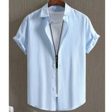 Noxwear - Hawaiian Shirts For Men 3d Stripe Print High-Quality Men'S Clothing Loose Oversized Shirts And Blooms Summer Casual Short Sleeve