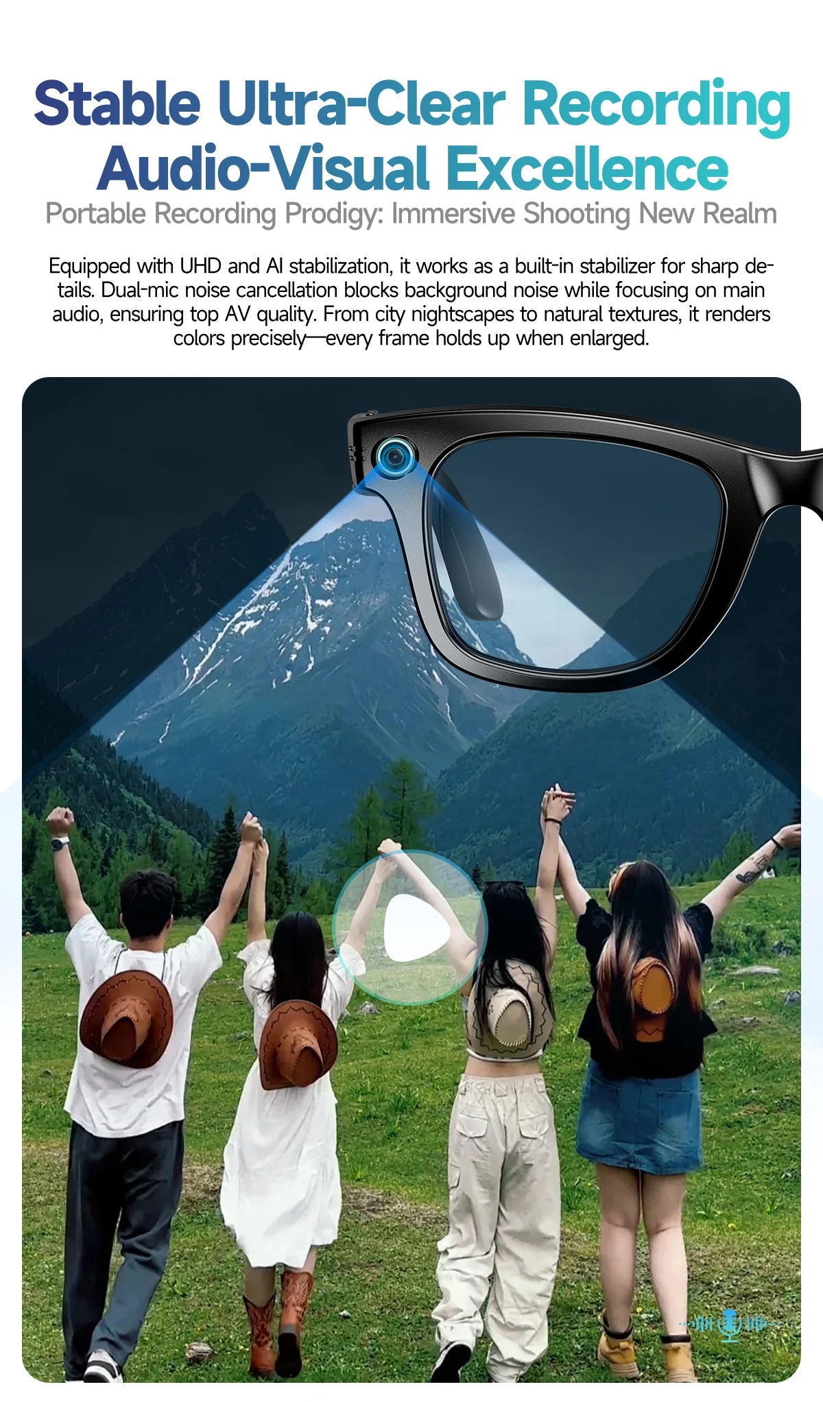 Noxwear - New 800W Camera AI Glasses Men Color-Changing Smart Translation Glasses Photo Video Recording Waterproof Call Smart Sunglasses