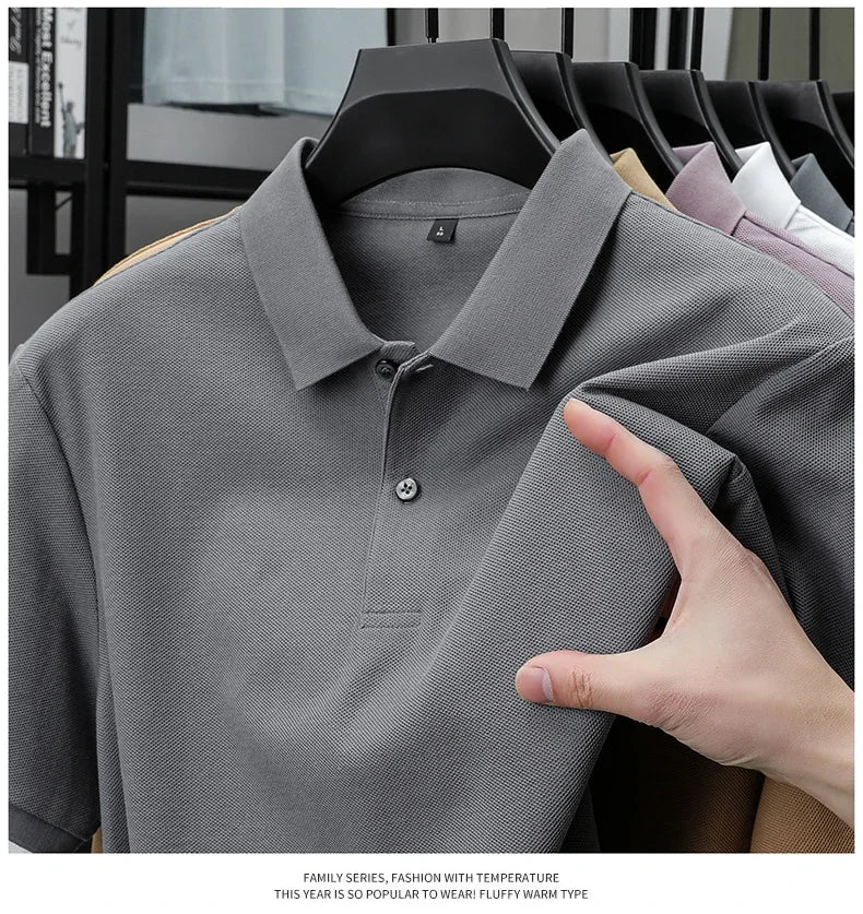 Noxwear - Men's 100% Cotton Polo Shirt - Summer Casual Breathable Tee,19 Colors,Ideal for Golf and Sports,Business Casual,Silk-Like Finish