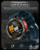 Noxwear - LIGE GPS Smart Watch Men LED Flashlight Compass Waterproof Bluetooth Call Health Watches Voice Assistant Military Smartwatch Men