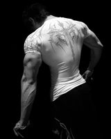Noxwear - GYM T-shirt Men's Dark Gothic Print Muscle Tee  High Elasticity And Quick Drying Exercise For Bodybuilding Training 2025 Summer