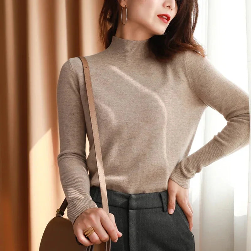Noxwear - Autumn Winter chic Bottom Sweaters Women Fashion Turtleneck Pullover Slim Long Sleeve Knitted Jumpers Soft Warm Pull Femme Top