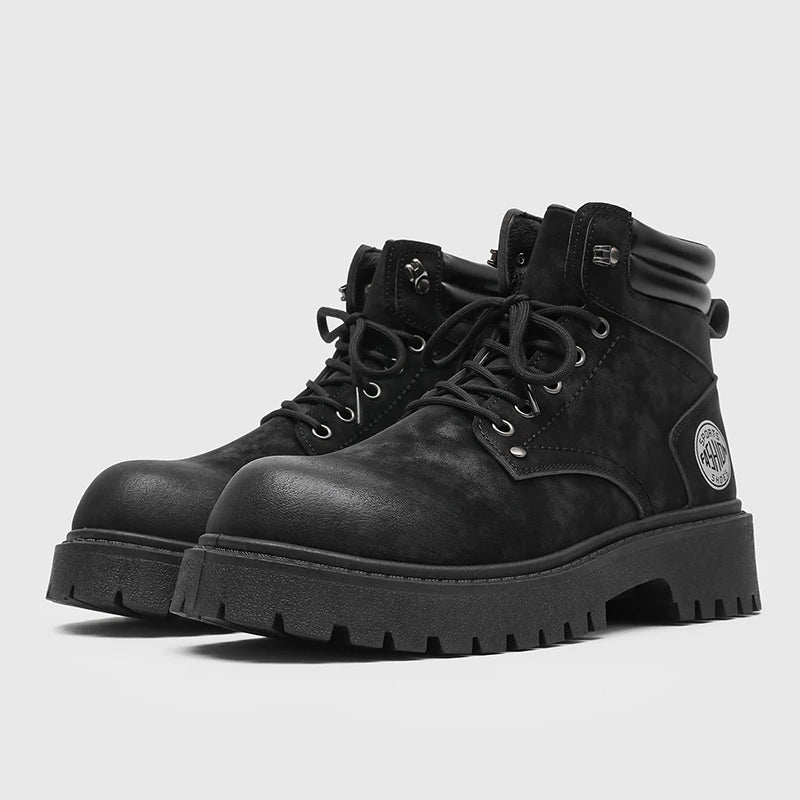Noxwear - Handmade Men Boots Ankle Winter Leather Shoes Autumn Outdoor Hiking Boots Sneakers Hombres Botas High Top Footwear Anti Slip