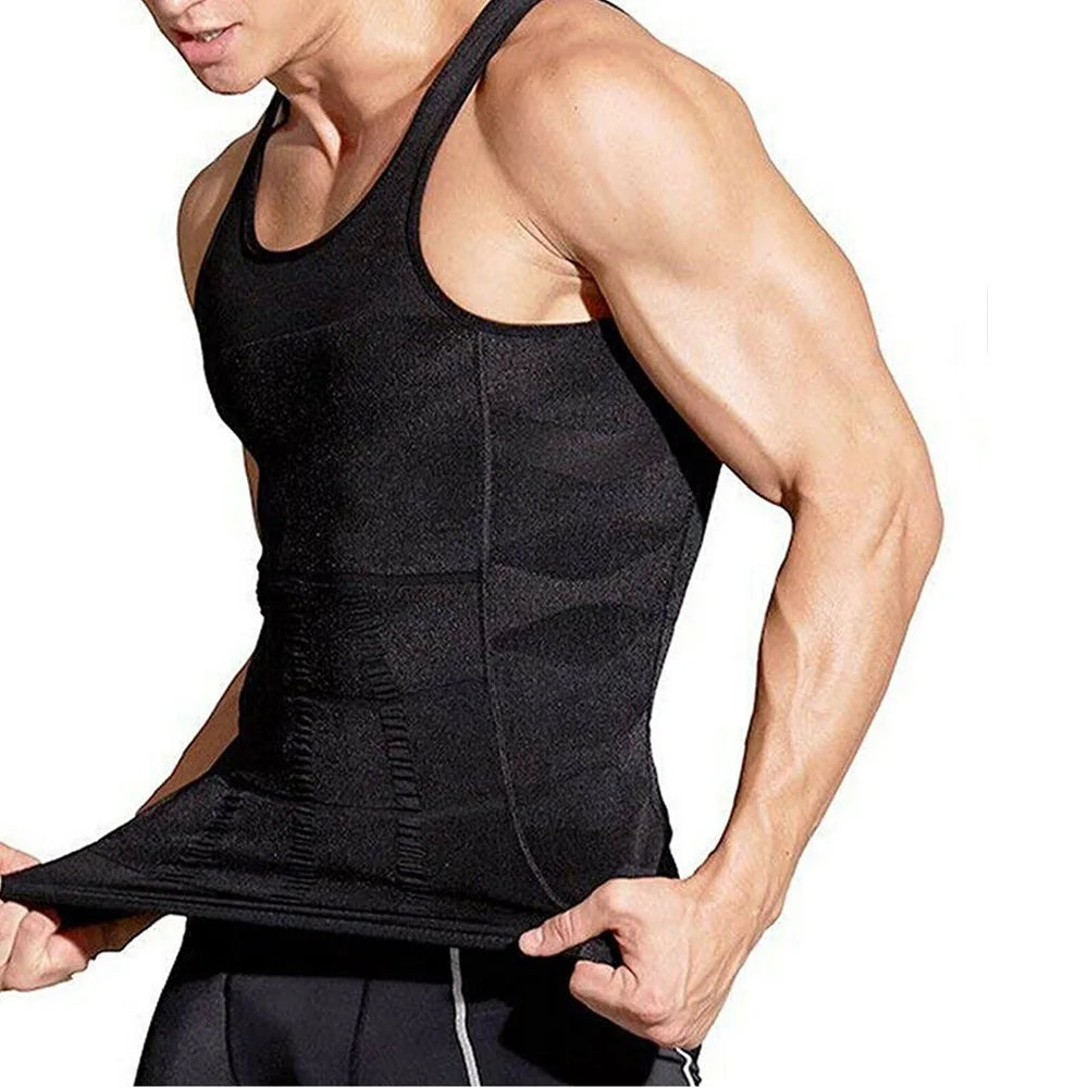 Noxwear - Men's Compression Shirts Tank Tops Undershirts Mens Slimming Body Shaper Vest Sleeveless Abdomen Slim Vest Fitness Workout