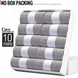 Noxwear - HSS 5/10 Pairs Men's Cotton Blend Socks Black Business Men Socks Soft Breathable Summer Winter for Male Socks Plus Size (6.5-14)