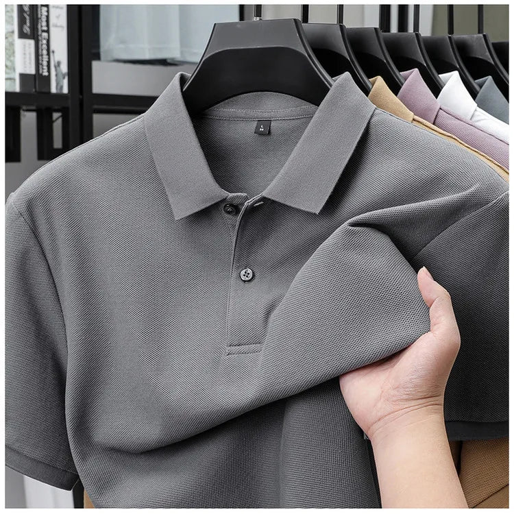 Noxwear - Men's 100% Cotton Polo Shirt - Summer Casual Breathable Tee,19 Colors,Ideal for Golf and Sports,Business Casual,Silk-Like Finish
