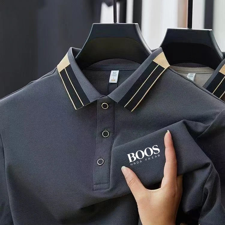 Noxwear - New Embroidered High-quality Men's Summer Short Sleeved Polo Shirt, Trendy Men's Top for Business and Leisure