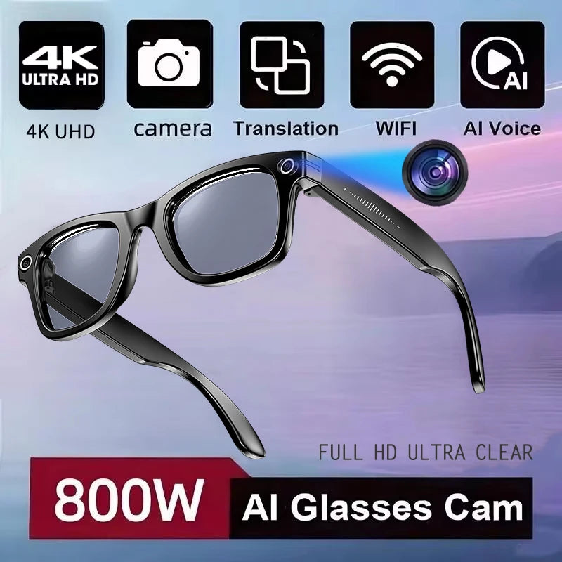 Noxwear - New 800W Camera AI Glasses Men Color-Changing Smart Translation Glasses Photo Video Recording Waterproof Call Smart Sunglasses