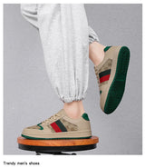 Noxwear - Spring Shoes for Men Canvas Casual Shoes Trend Print Cool Flat Skateboard Shoes Lace-up Sneaker Big Size