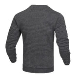 Noxwear - Men's coat fashion small check Waffle youth round neck jacquard check hoodie