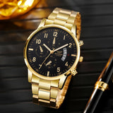 Noxwear - 1PC Men's Luxury Watch Fashion Business Calendar Men's Steel Belt Watch