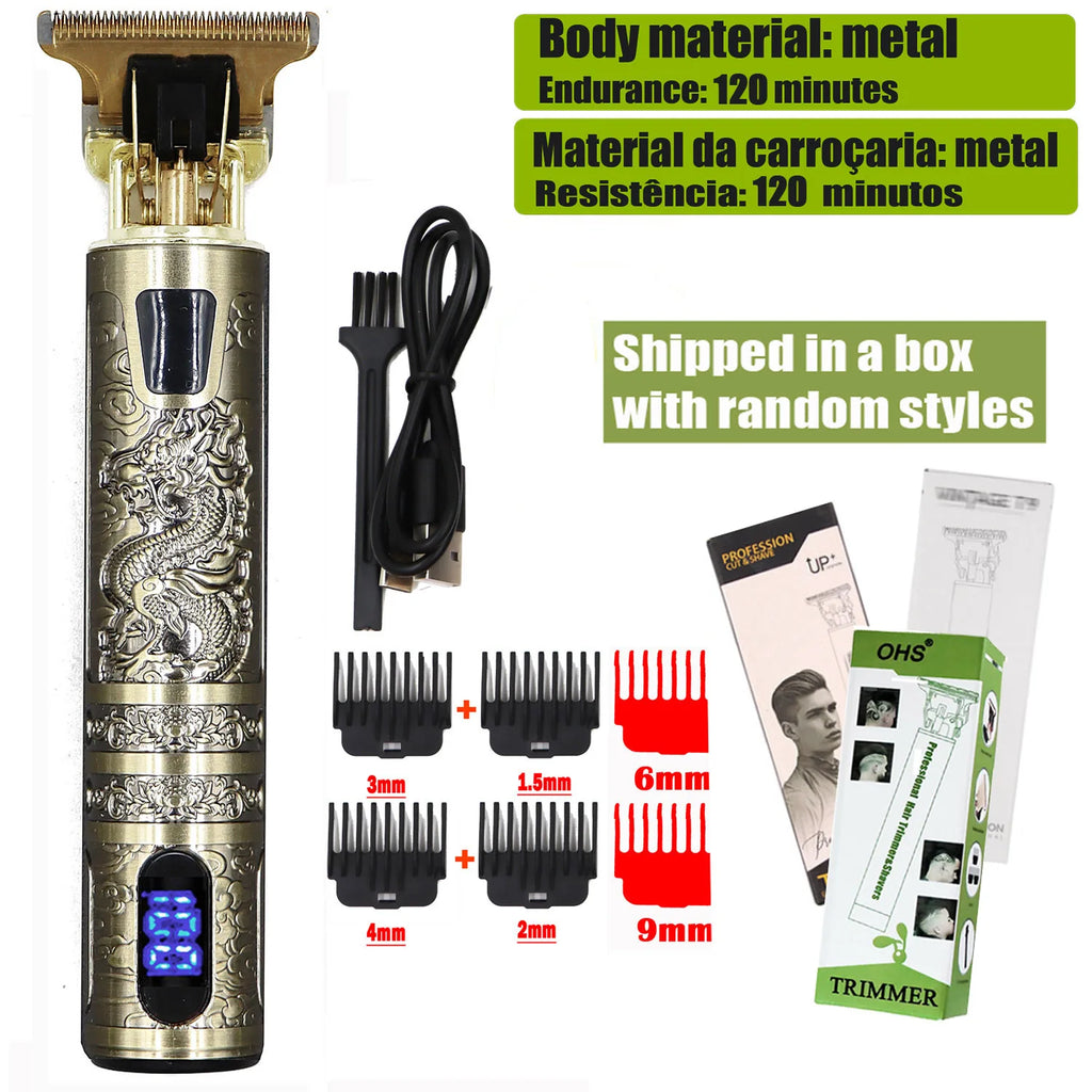 Noxwear - Vintage T9 Hair Clipper Beard Shaving Body Hair Trimmer Clippers Electric Men Haircut Machine 0mm Barber Shaver