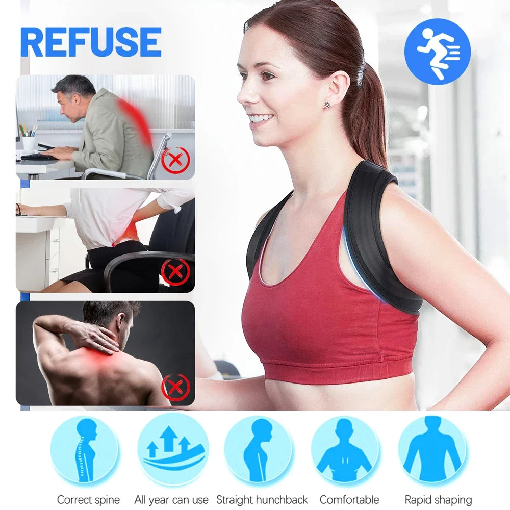 Posture Corrector for Women Men, Back Brace, Posture Trainer for Spinal Alignment & Posture Support Adjustable Back Straightener