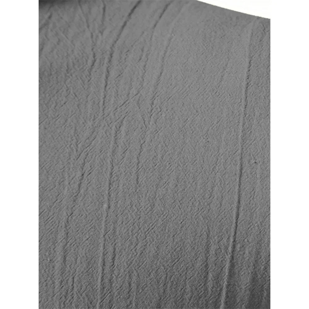 Noxwear - Men's Retro Shirt Short Sleeve Cotton Linen Lightweight Breathable Solid Color Fashion Tops Pirate V-neck Male Stylish Shirs