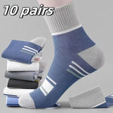 Noxwear - 10/5/3pairs Breathable Con Sports Stockings Men Bamboo Fiber Autumn and Winter Men Socks Sweat Absorption Deodorant.