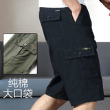 Noxwear - Mens Cargo Shorts Knee Pants Zipper Pocket Summer Cotton Shorts Climbing Jogger Elastic Waist Sports Wear