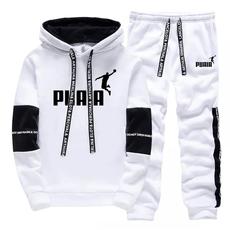 Noxwear - Hot Sales Mens Tracksuit Print Casual Sweatshirts Sportswear Single Piece Hoodie Pants Outdoors Gym Sports Jogging Mens Clothing