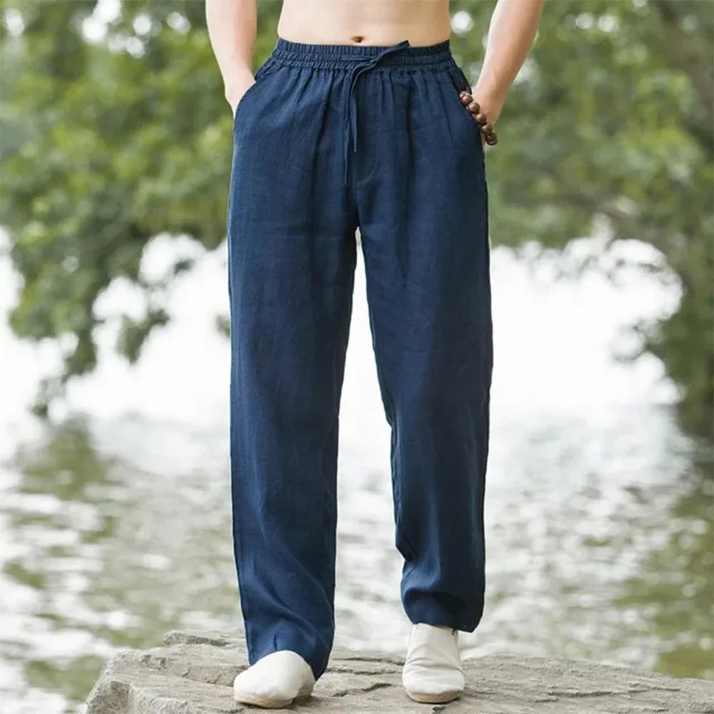 Noxwear - Men's Beach Pants Joggers  Streetwear Cotton Linen Sweatpants Casual Pants Hawaiian Vacation Loose Summer Long
