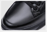 Noxwear - New Shoes for Men Genuine Leather Casual Shoes Spring Autumn Cool Black Flat Skateboard Shoes Youth Fashion Slip-on Sneakers