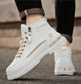 Noxwear - Winter Mens Warm Ankle Boots Fashion Versatile White Leather Shoes Outdoor Non-slip Sneakers for Man Motocycle Snows Boots Botas