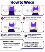 Noxwear - Lower Back Brace with 6 Stays Anti-skid Orthopedic Lumbar Support Breathable Waist Support Belt for Men Women Gym Pain Relief