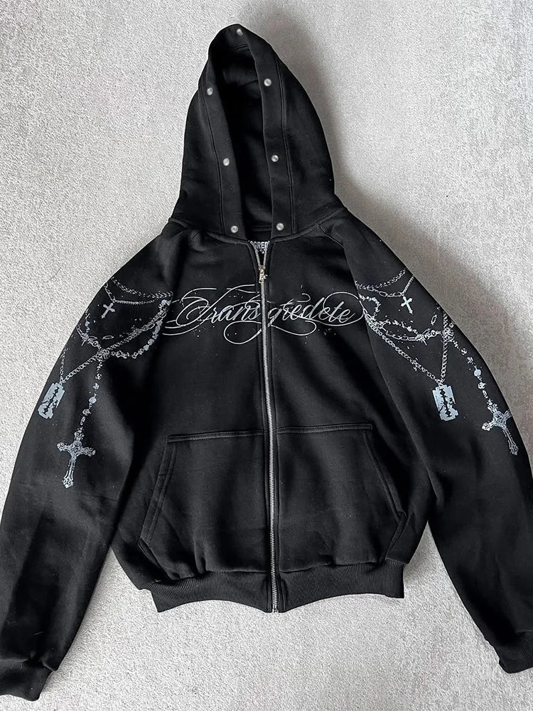 Noxwear - Gothic Punk Faux Fur Hooded Jacket