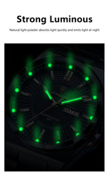 Noxwear - POEDAGAR Sport Original Men Clock Quartz Date Week Luxury Man Wristwatch Waterproof Luminous Stainless Steel Men's Watches Reloj