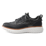Noxwear - New Shoes for Men Leather Casual Shoes Fashion Breathable Brogues Sport Shoes Street Cool Chunky Sneakers