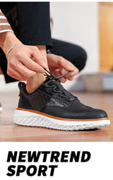 Noxwear - New Shoes for Men Leather Casual Shoes Fashion Breathable Brogues Sport Shoes Street Cool Chunky Sneakers