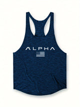 Noxwear - Cross-border European Size Alpha Men's Printed Round-neck Fitness Vest, Undershirt, Muscle Quick-drying Basketball Vest