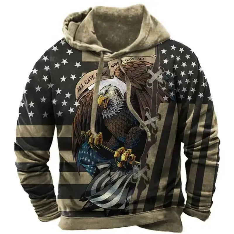 Noxwear - Fashion US Flag Print Hoodies For Men Hip Hop Trend Harajuku Vintage Clothes Spring and Autumn New in Sweatshirts Oversized Tops