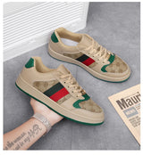 Noxwear - Spring Shoes for Men Canvas Casual Shoes Trend Print Cool Flat Skateboard Shoes Lace-up Sneaker Big Size