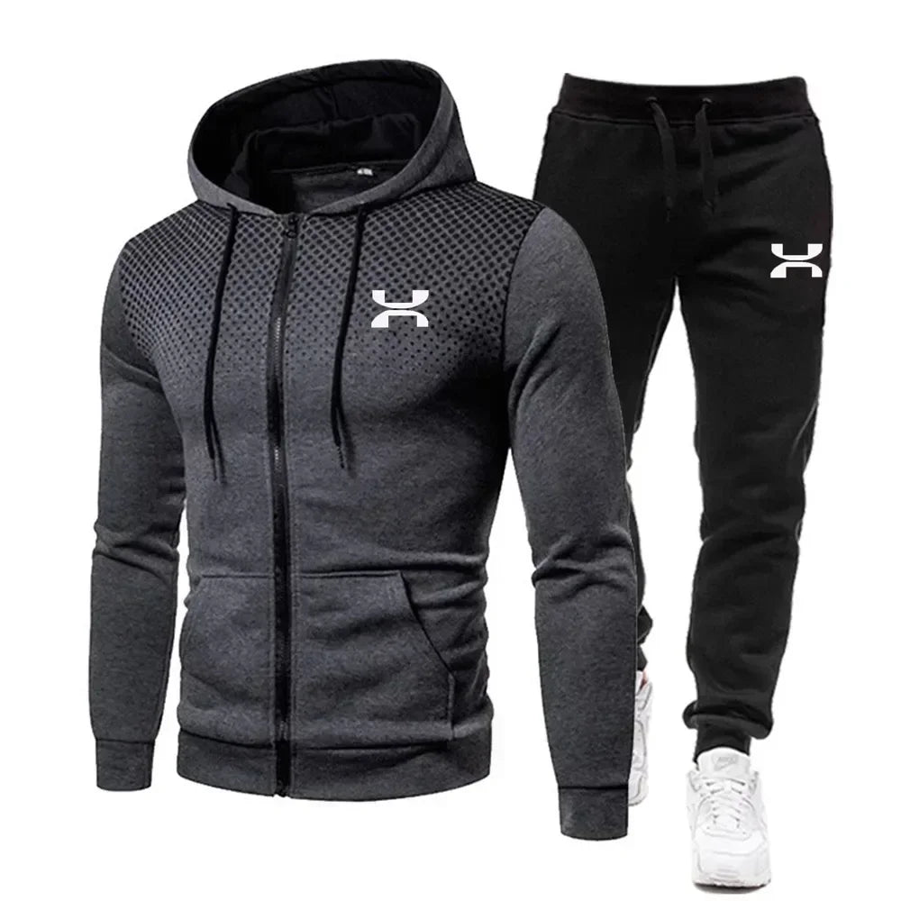 Noxwear-2025 Fashion Tracksuit For Men Hoodie Fitness Gym Clothing Men Running Set Sportswear Jogger Men'S Tracksuit Winter Suit Sports