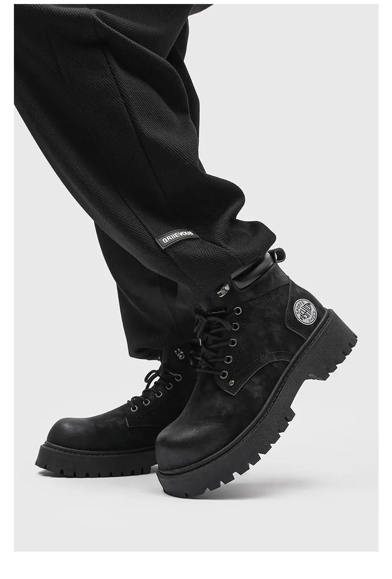 Noxwear - Handmade Men Boots Ankle Winter Leather Shoes Autumn Outdoor Hiking Boots Sneakers Hombres Botas High Top Footwear Anti Slip
