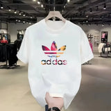 Noxwear - Summer and autumn simple and trendy machine-printed T-shirt loose and casual short-sleeved men's and women's sportswear top