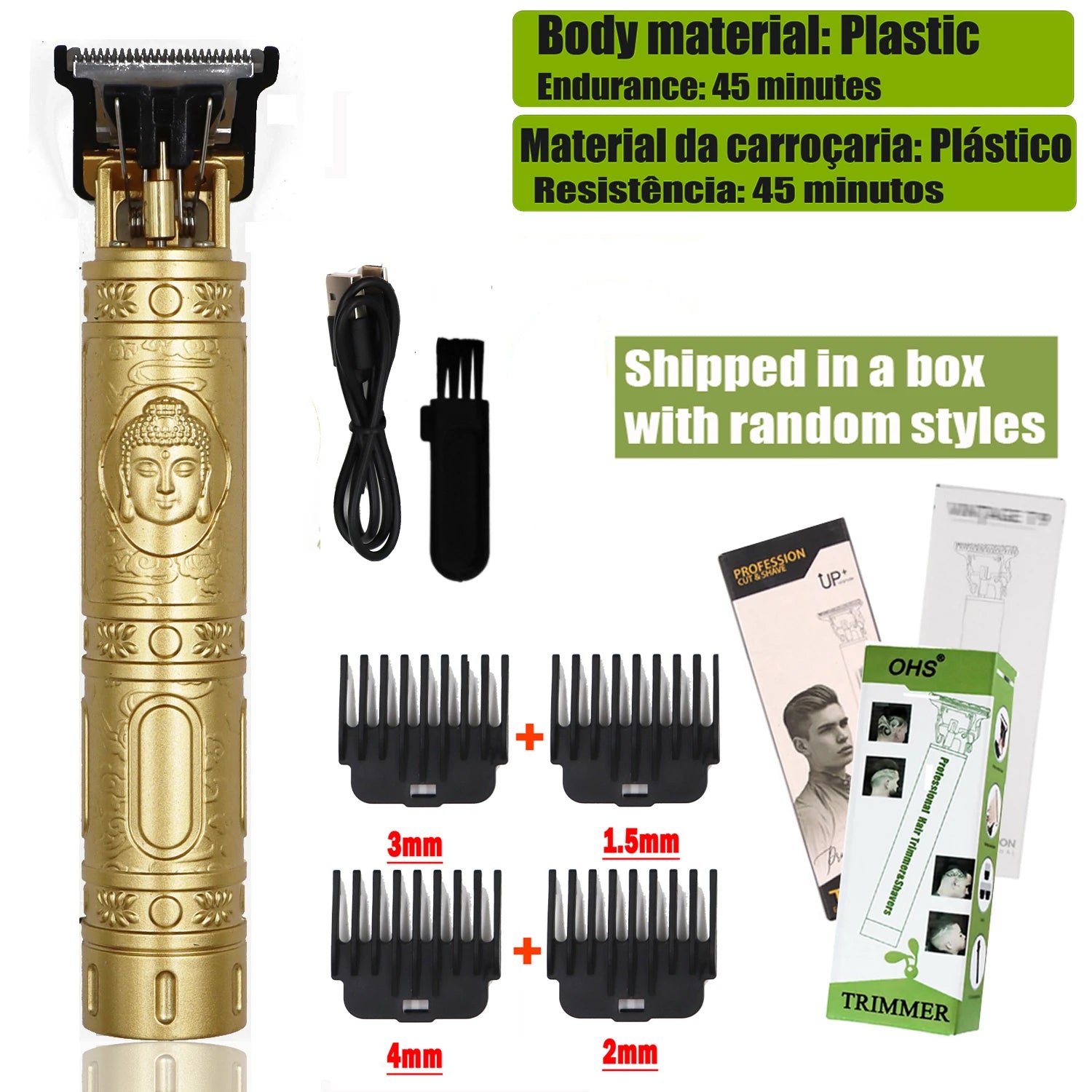 Noxwear - Vintage T9 Hair Clipper Beard Shaving Body Hair Trimmer Clippers Electric Men Haircut Machine 0mm Barber Shaver