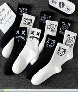 Noxwear - 10 pairs of men's sports socks, casual, breathable, and versatile. Ghost face graffiti personalized socks