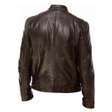 Noxwear - Motorcycle Leather Jackets Man Casual Fashion Motorcycle Coat Slim Fit Lapel PU Jackets Autumn Anti-wind Leather Coat Male