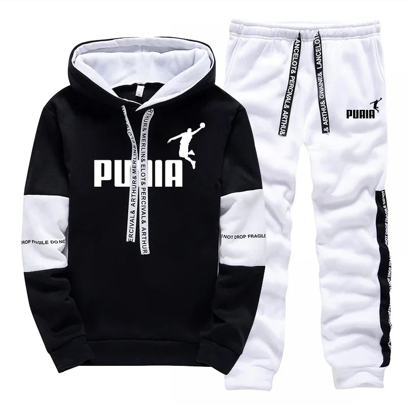 Noxwear - Hot Sales Mens Tracksuit Print Casual Sweatshirts Sportswear Single Piece Hoodie Pants Outdoors Gym Sports Jogging Mens Clothing